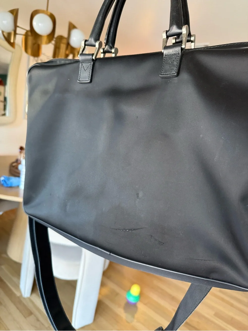 Y2K Burberry Black Nylon & Leather Laptop Briefcase
